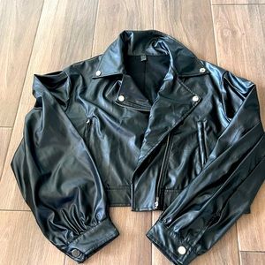 Faux oversized Leather Coat